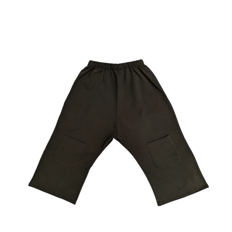 Pantalon mixte large en coton bio French Terry kaki