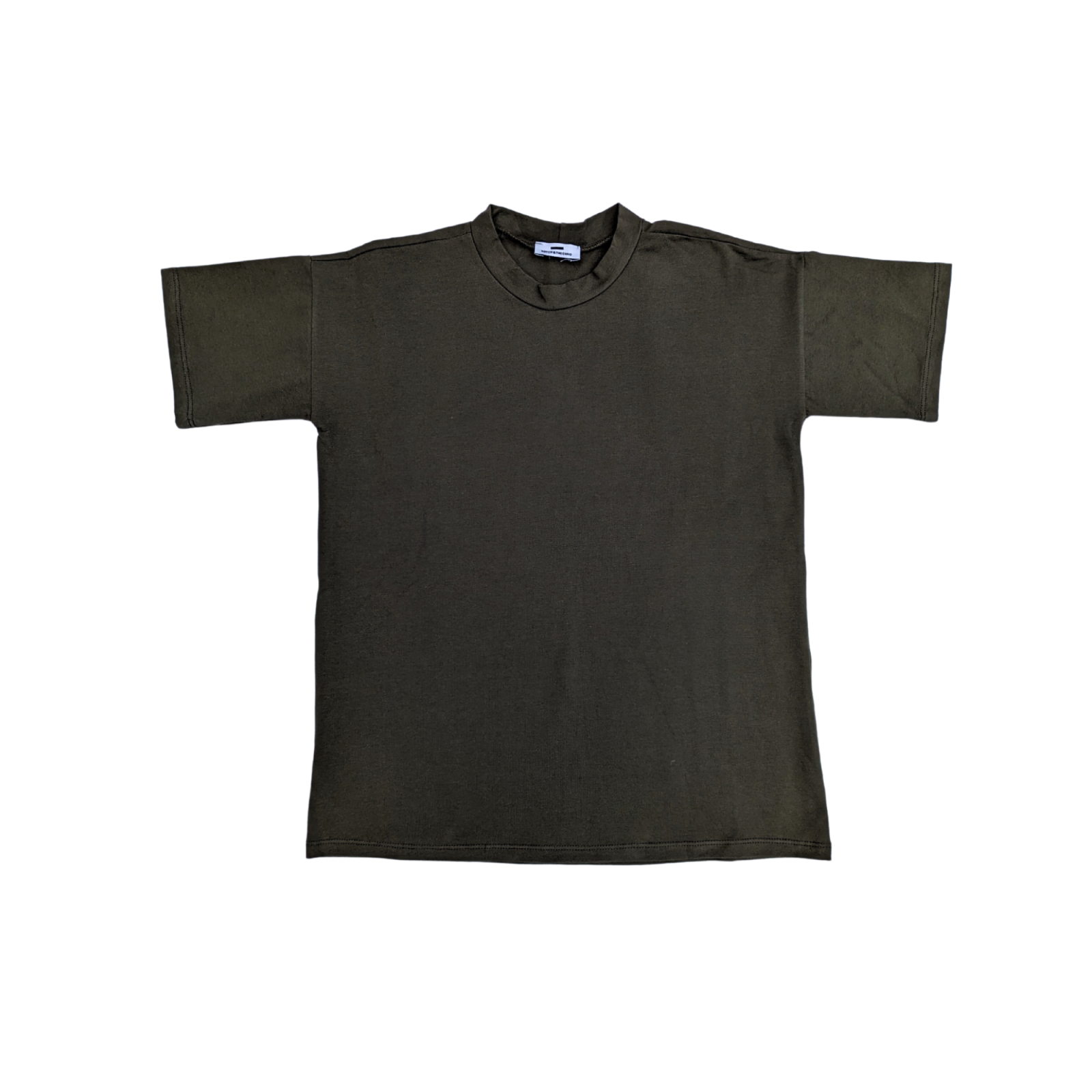 T-shirt mixte mi-long en coton bio Kaki