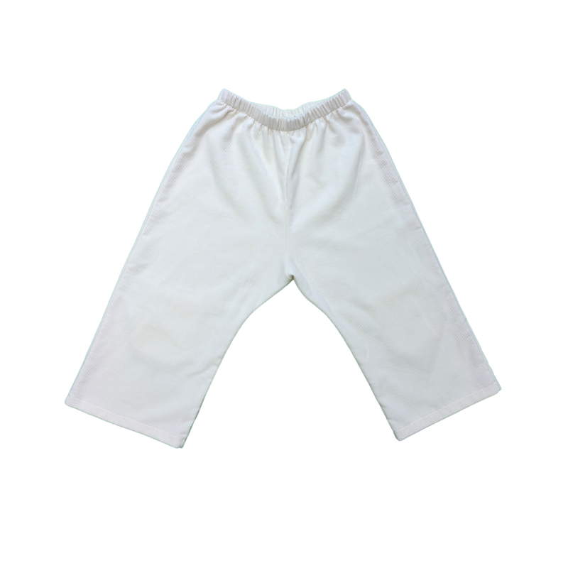 Pantalon large mixte en velours côtelé blanc